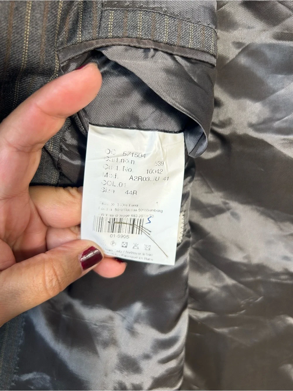 Barneys New York Gray Pinstripe Suit Jacket - Picture 9 of 10